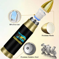 Bahamas Flag Bullet Tumbler Tropical Island Palm Trees Bahamian Gifts - Wonder Print Shop