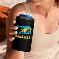 Bahamas Flag 4 in 1 Can Cooler Tumbler Tropical Island Palm Trees Bahamian Gifts - Wonder Print Shop