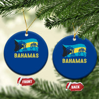 Bahamas Flag Ceramic Ornament Tropical Island Palm Trees Bahamian Gifts - Wonder Print Shop