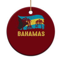 Bahamas Flag Ceramic Ornament Tropical Island Palm Trees Bahamian Gifts - Wonder Print Shop