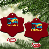 Bahamas Flag Ceramic Ornament Tropical Island Palm Trees Bahamian Gifts - Wonder Print Shop