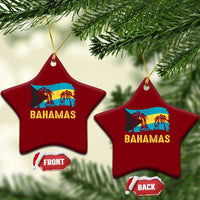Bahamas Flag Ceramic Ornament Tropical Island Palm Trees Bahamian Gifts - Wonder Print Shop