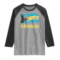 Bahamas Flag Raglan Shirt Tropical Island Palm Trees Bahamian Gifts - Wonder Print Shop