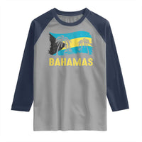 Bahamas Flag Raglan Shirt Tropical Island Palm Trees Bahamian Gifts - Wonder Print Shop