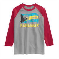 Bahamas Flag Raglan Shirt Tropical Island Palm Trees Bahamian Gifts - Wonder Print Shop