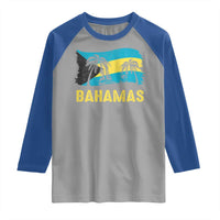 Bahamas Flag Raglan Shirt Tropical Island Palm Trees Bahamian Gifts - Wonder Print Shop