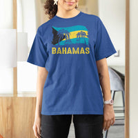 Bahamas Flag T Shirt For Women Tropical Island Palm Trees Bahamian Gifts - Wonder Print Shop