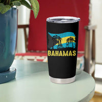 Bahamas Flag Tumbler Cup Tropical Island Palm Trees Bahamian Gifts - Wonder Print Shop