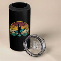 Vintage Bigfoot Surfing 4 in 1 Can Cooler Tumbler Sasquatch Beach Vacation Retro Surf Sun Shaka - Wonder Print Shop