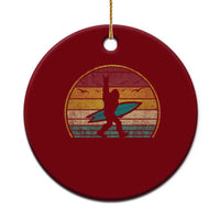 Vintage Bigfoot Surfing Ceramic Ornament Sasquatch Beach Vacation Retro Surf Sun Shaka - Wonder Print Shop