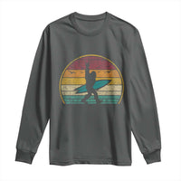 Vintage Bigfoot Surfing Long Sleeve Shirt Sasquatch Beach Vacation Retro Surf Sun Shaka - Wonder Print Shop