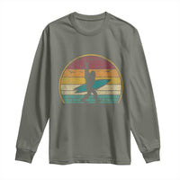 Vintage Bigfoot Surfing Long Sleeve Shirt Sasquatch Beach Vacation Retro Surf Sun Shaka - Wonder Print Shop