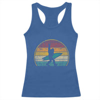 Vintage Bigfoot Surfing Racerback Tank Top Sasquatch Beach Vacation Retro Surf Sun Shaka - Wonder Print Shop