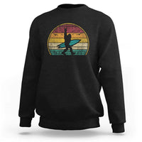 Vintage Bigfoot Surfing Sweatshirt Sasquatch Beach Vacation Retro Surf Sun Shaka - Wonder Print Shop