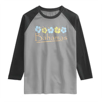 Bahamas Raglan Shirt Hibiscus Flower Summer Beachy Vacation - Wonder Print Shop