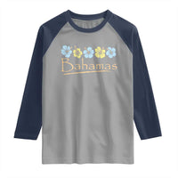 Bahamas Raglan Shirt Hibiscus Flower Summer Beachy Vacation - Wonder Print Shop