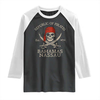 Republic Of Pirates Nassau Bahamas Raglan Shirt Vintage Caribbean Summer Vacation - Wonder Print Shop