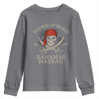 Republic Of Pirates Nassau Bahamas Youth Sweatshirt Vintage Caribbean Summer Vacation - Wonder Print Shop
