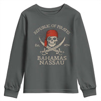 Republic Of Pirates Nassau Bahamas Youth Sweatshirt Vintage Caribbean Summer Vacation - Wonder Print Shop