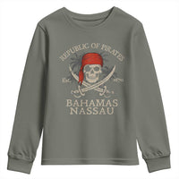 Republic Of Pirates Nassau Bahamas Youth Sweatshirt Vintage Caribbean Summer Vacation - Wonder Print Shop