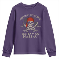 Republic Of Pirates Nassau Bahamas Youth Sweatshirt Vintage Caribbean Summer Vacation - Wonder Print Shop
