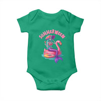 Summerween Mermaid Skeleton Baby Onesie Beach Flamingo Halloween Girl - Wonder Print Shop