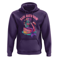 Summerween Mermaid Skeleton Hoodie Beach Flamingo Halloween Girl - Wonder Print Shop