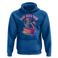 Summerween Mermaid Skeleton Hoodie Beach Flamingo Halloween Girl - Wonder Print Shop