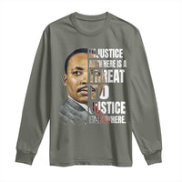 Martin Luther King Jr. Long Sleeve Shirt Civil Rights Injustice Anywhere Is a Threat To Justice Everywhere