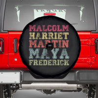 Black History Month Spare Tire Cover Malcolm Harriet Martin Maya Frederick Civil Right Leaders - Wonder Print Shop