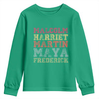 Black History Month Youth Sweatshirt Malcolm Harriet Martin Maya Frederick Civil Right Leaders - Wonder Print Shop
