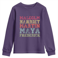 Black History Month Youth Sweatshirt Malcolm Harriet Martin Maya Frederick Civil Right Leaders - Wonder Print Shop
