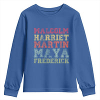Black History Month Youth Sweatshirt Malcolm Harriet Martin Maya Frederick Civil Right Leaders - Wonder Print Shop