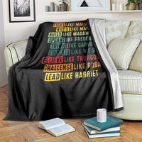 Black History Month Throw Blanket Retro Inspirational Leaders - Wonder Print Shop