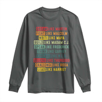 Black History Month Long Sleeve Shirt Retro Inspirational Leaders - Wonder Print Shop