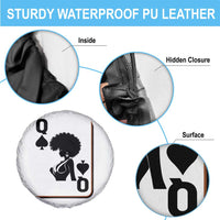 Black Queen Spare Tire Cover Black History Month Afro Woman Poker Card Games - Wonder Print Shop