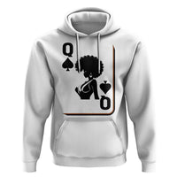 Black Queen Hoodie Black History Month Afro Woman Poker Card Games - Wonder Print Shop