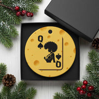 Black Queen Ceramic Ornament Black History Month Afro Woman Poker Card Games - Wonder Print Shop