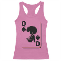 Black Queen Racerback Tank Top Black History Month Afro Woman Poker Card Games - Wonder Print Shop
