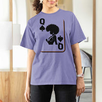 Black Queen T Shirt For Women Black History Month Afro Woman Poker Card Games - Wonder Print Shop