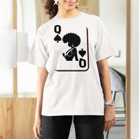 Black Queen T Shirt For Women Black History Month Afro Woman Poker Card Games - Wonder Print Shop