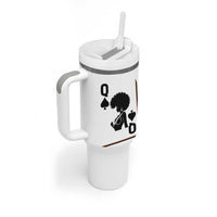 Black Queen Tumbler With Handle Black History Month Afro Woman Poker Card Games - Wonder Print Shop