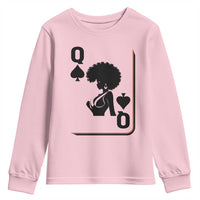 Black Queen Youth Sweatshirt Black History Month Afro Woman Poker Card Games - Wonder Print Shop