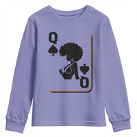 Black Queen Youth Sweatshirt Black History Month Afro Woman Poker Card Games - Wonder Print Shop