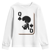 Black Queen Youth Sweatshirt Black History Month Afro Woman Poker Card Games - Wonder Print Shop