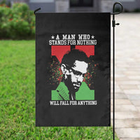 Malcolm X Quote Garden Flag Retro A Man Who Stands for Nothing Black History - Wonder Print Shop