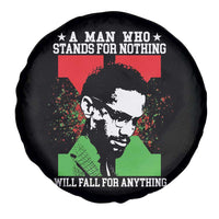 Malcolm X Quote Spare Tire Cover Retro A Man Who Stands for Nothing Black History - Wonder Print Shop