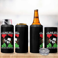 Malcolm X Quote 4 in 1 Can Cooler Tumbler Retro A Man Who Stands for Nothing Black History - Wonder Print Shop