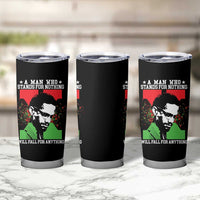 Malcolm X Quote Tumbler Cup Retro A Man Who Stands for Nothing Black History - Wonder Print Shop