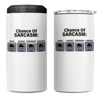 Funny Sarcastic 4 in 1 Can Cooler Tumbler Chance Of Sarcasm Forecast Weather - Wonder Print Shop